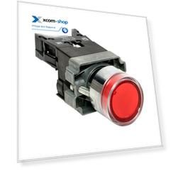 Кнопка EKF xb2-bw42-230-65 BA42 с подсветкой 230В красная NC IP65