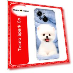 Чехол на Tecno Spark Go 1/Pop 9 / Текно Спарк Go 1/Поп 9 с принтом Белый пёсик