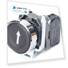 Кнопка Systeme Electric SB4BA3351 SB4 в сборе модульная 22мм черная металл 1НО с марк "стрелка вниз"