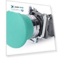 Кнопка Systeme Electric SB4BC31 с гриб головкой SB4 в сборе 22мм 40мм зеленая с возвратом металл 1НО