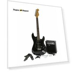Электрогитара Stratocaster Двойной чёрный Fabio ST200, Double BK H+S+S, 1V+2T (Набор электрогитара с комбоусилителем)