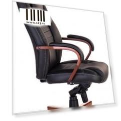 Кресло руководителя Бюрократ T-9923MAHOGANY/BLACK черный кожа крестовина дерево