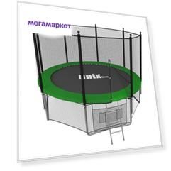 Батут UNIX Classic Outside с сеткой и лестницей 183 см, green