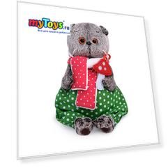 Мягкая игрушка Budi Basa Кот Басик с мухомором, 30 см