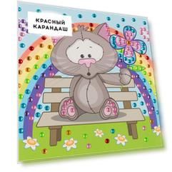 Набор для творчества и рукоделия "Hobbius" Мозаика 19,5 x 26,5 см №07 Котенок на скамейке