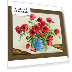 Набор Картина стразами "Красные маки"