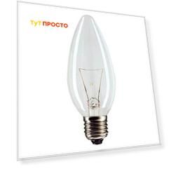 Лампа накаливания космос 40w e14 свеча прозрачная