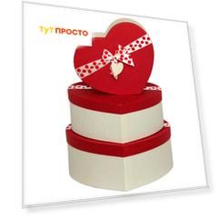 Коробка сердца+бант №3 31*28*13.5 см санвест