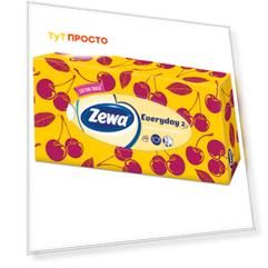 Салфетки Бумажные Косметические Zewa Everyday, 2 слоя, 100 шт