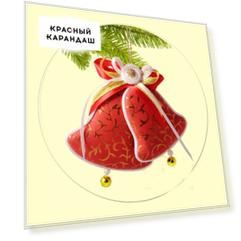 Игрушка "Колокольчик" красный из бумаги ручного отлива