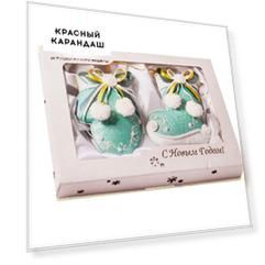Новогодний набор "Зимние забавы" из бумаги ручного отлива