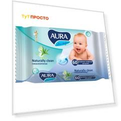 Салфетки влажные Aura 60шт ультра комфорт для детей