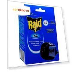 Электрофумигатор Raid+10 пластин эвкалипт