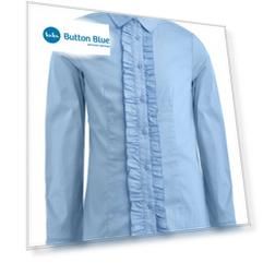 Голубая блузка со сменным бантиком Button Blue
