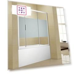 Шторка для ванны Aquanet Practic AE10-B-150H150U-CP 150x150 шелкография, хром (243611)