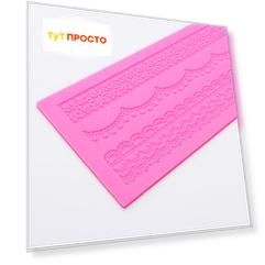 Коврик для айсинга Доляна 40*12см ретро силикон темно-розовый 1057260