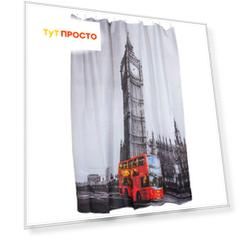 Занавеска для ванной 180*180см Англия 12 крючков 311967