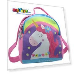 Детский рюкзак Unicorn with rainbow фиолетово-голубой