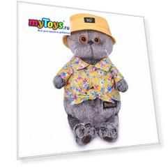 Мягкая игрушка Budi Basa Кот Басик в панаме, 25 см