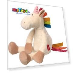 Мягкая игрушка Sigikid Белый Единорог  Лоскутки, 35 см