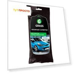 Салфетки влажные Grass 30шт для очистики стекол и зеркал