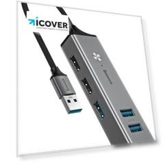 Хаб Baseus Cube USB to 3xUSB 3.0+2xUSB 2.0 CAHUB-C0G (Dark Grey)