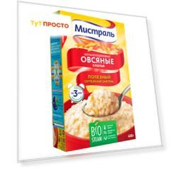Хлопья овсяные Мистраль 400г цельнозерновые