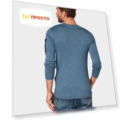 свитер Tom Tailor / муж / Bleached Blue Melange / 100 % полиамид / XL