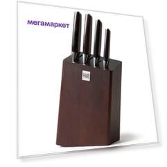 Набор ножей Huo Hou Fire Kitchen Steel Knife Set с подставкой (5 предметов) HU0033