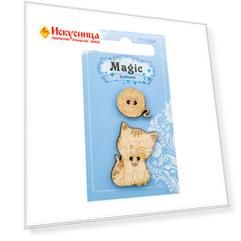 BBL001-MX-P Набор пуговиц 'Котенок и клубок', упак./2 шт., Magic Buttons