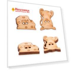 BBL003-MX-P Набор пуговиц 'Мышь с сыром', упак./2 шт., Magic Buttons