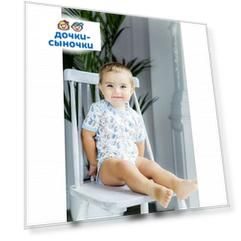 Боди Lucky Child Кролики, цвет: белый/голубой