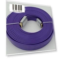 Кабель HDMI 10м Gembird 794343 плоский пурпурный
