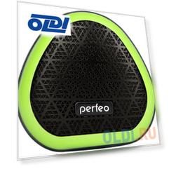 Perfeo Bluetooth-колонка "TRIANGLE" FM, MP3 microSD, AUX, TWS, мощность 6Вт, 800mAh, черная/зеленая [PF_A4343]