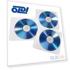 Конверты Hama для 2 CD/DVD с перфорацией для портмоне с кольцами белый/прозрачный 50шт H-84101