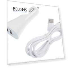 Автомобильное зарядное устройство Luazon Uc-42, 2 Usb, 2A, кабель Type-c, 1 A, 1 м, белый