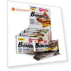 Набор батончиков протеин. Bombbar Natural Bar бат. 20х60гр датский бисквит (упак.:20шт)