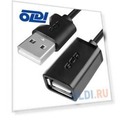 Greenconnect Удлинитель 0.3m USB 2.0, AM/AF, черный, 28/28 AWG, GCR-UEC6M-BB2S-0.3m, экран, армированный, морозостойкий