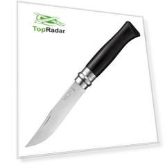 Нож Opinel №8, нержавеющая сталь, рукоять из эбенового дерева (+ Антисептик-спрей для рук в подарок!)