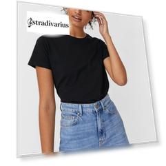 Stradivarius Набор Из 2 Базовых Футболок Женская Коллекция Черный S