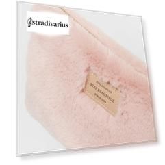 Stradivarius Клатч С Искусственным Мехом Женская Коллекция Цвет Розового Макияжа 103