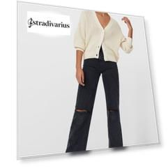 Stradivarius Кардиган Со Спущенными Плечевыми Швами Женская Коллекция Ванильный M