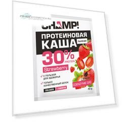 Леовит Каша "Champ" протеиновая льняная Клубничная с коэнзимом Q10, 40 г (Леовит, Champ)