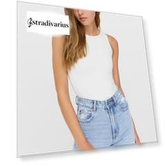 Stradivarius Боди Из Полиамида С Горловиной Халтер. Цвет Небеленого Полотна L