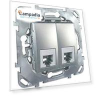 MGU5.9090.30ZD Телефонная розетка 2хRJ11 (4 конт) алюминий Schneider Electric