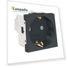 NU303754 Розетка с заземл., со шторк., винт. зажим, 16А, 250В, 2 мод Антрацит Schneider Electric