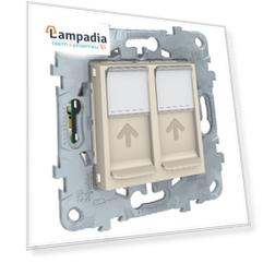 NU542044 Розетка компьютерная, RJ45, двойная, кат. 5е UTP, Бежевый Schneider Electric
