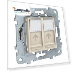 NU542444 Розетка компьютерная, RJ45, двойная, кат. 6 UTP, Бежевый Schneider Electric
