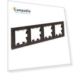 ATN320604 Рамка четверная Schneider Electric Atlasdesign Nature, мокко стекло