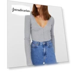 Stradivarius Кардиган С Пуговицами Пестро-Серый Xs